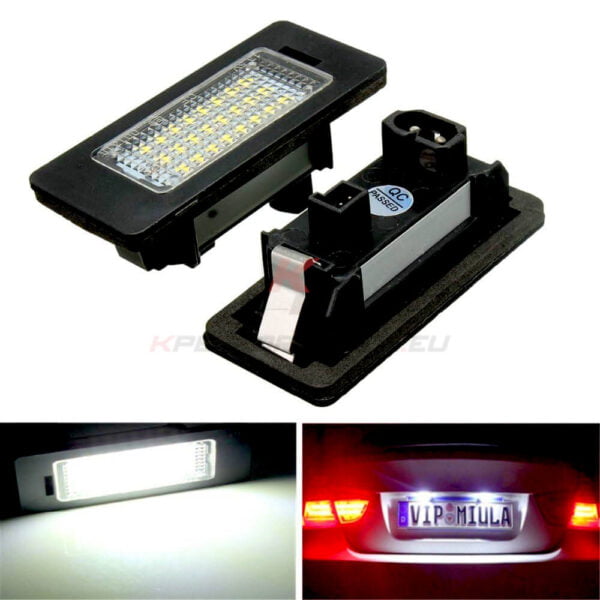 Upgrade your BMW license plate lights with these bright 24-SMD LEDs powered by Epistar Chip known for reliable and long-lasting lighting performance