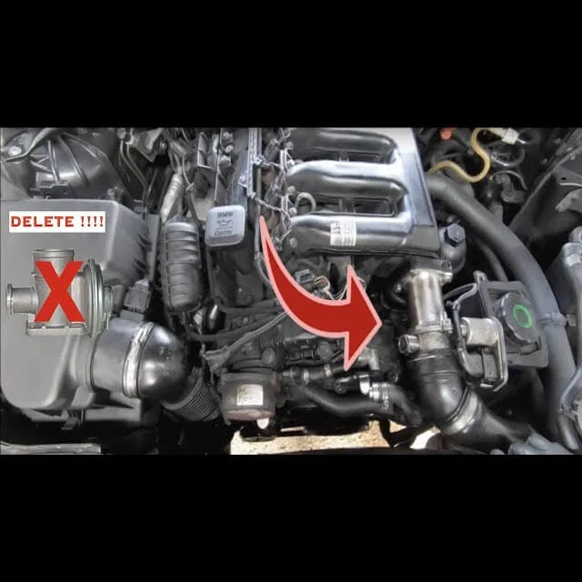 Complete EGR delete kit designed for BMW M47N2 M57N2 and some M57N engines with an electronic throttle body