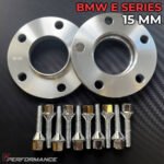 15mm thickness BMW wheel spacer kit with bolts that will fit most BMW E-Series models