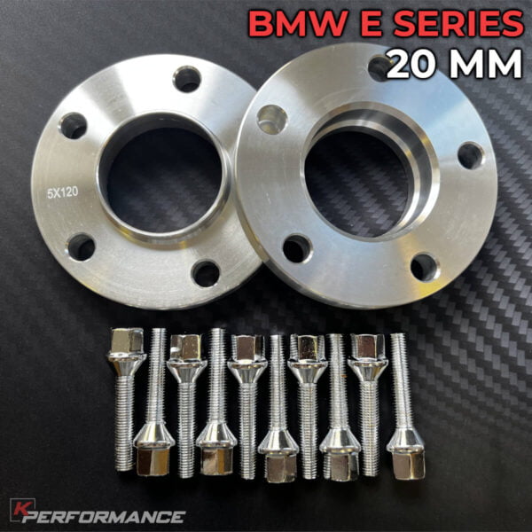 20mm thickness BMW wheel spacer kit with bolts that will fit most BMW E-Series models