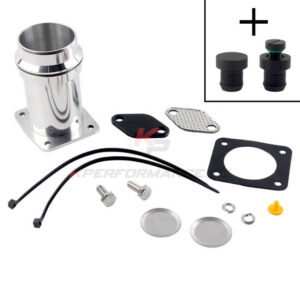 Complete EGR delete kit for M57N engines specifically designed for BMW E46 E60 E61 E65 and E53 models without an electronic throttle body but with a quick-release connector (C-Clip) on the intake hose