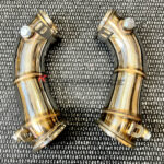 High-quality catless downpipe for the BMW M5 F90 also compatible with the M5 Competition and M5 CS all equipped with the S63M 4.4L V8 engine