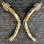 High-quality catless downpipe for the BMW M5 F90 also compatible with the M5 Competition and M5 CS all equipped with the S63M 4.4L V8 engine